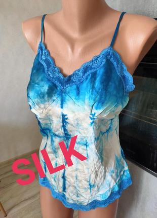 Шелковая майка на бретелях