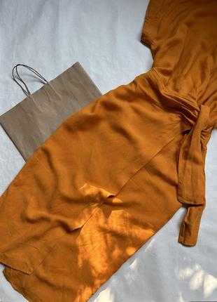 Стильна сукня на запах льон massimo dutti.4 фото