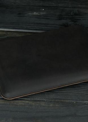 Кожаный чехол для macbook дизайн №2, натуральная кожа итальянский краст, цвет кофе3 фото