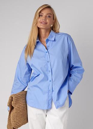 Полосатая женская рубашка oversize.