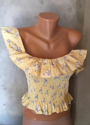 Новий топ жатка, топ на плечі в квітковий принт