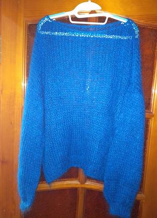 В'язаний жіночий мохеровий светр павутинка