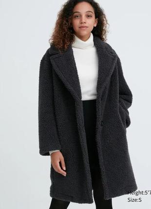 Плюшеве пальто uniqlo teddy