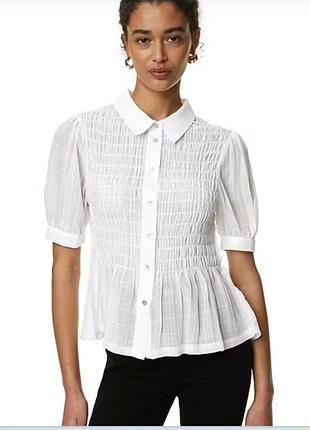 🤩1+1=3** брендовая белая оригинальная блуза блузка marks & spencer, размер 48 - 50
