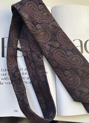 Вінтажна краватка в коричневих тонах огірки4 фото