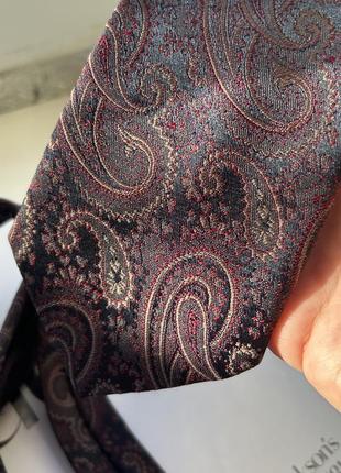 Вінтажна краватка в коричневих тонах огірки5 фото