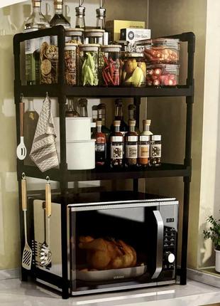 Полка-стеллаж для кухонной утвари с крючками yh-6616-2 универсальная полка для кухни 48х26х71 см