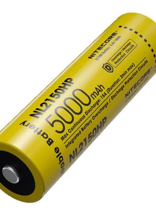 Аккумулятор литиевый li-ion 21700 nitecore nl2150hp 3.6v (5000mah), защищенный