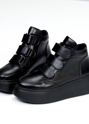 Ботинки "wase", черные, натуральная кожа, деми