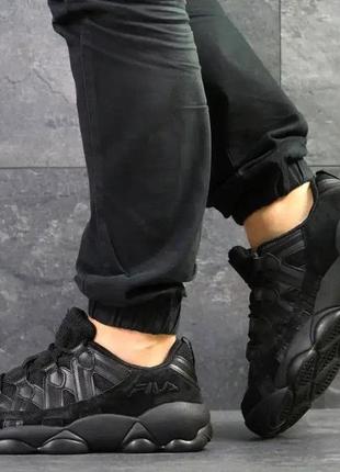 Черные кроссовки сапоги fila