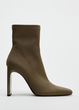 Текстильные ботинки на каблуке zara2 фото