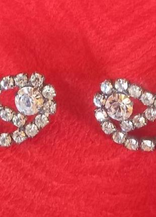 Сияющие, винтажные серьги. чехия