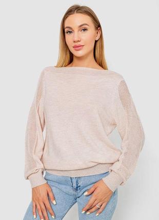 Кофта женская с манжетами, цвет светло-бежевый, размер one size, 244r999