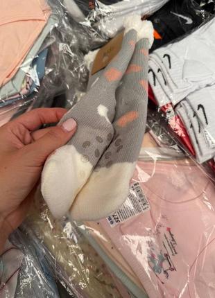 Зимові для дому термо мʼякі з хутром валянки шкарпетки носки тапулі тапки зі стоперами...