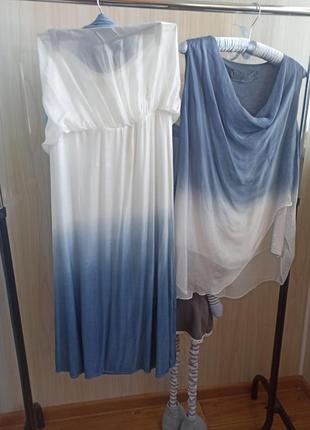 Костюм женский, блуза и юбка. шелк. италия размер,36/s 38/m