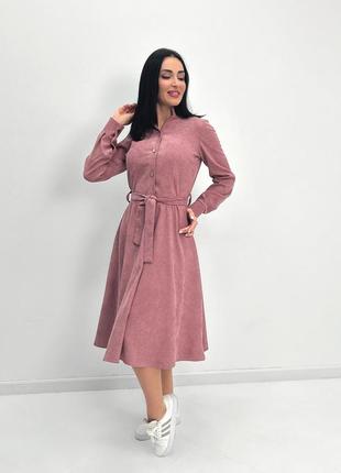 Жіноча вельветова сукня міді вельвет тепла осіння демісезон зима
