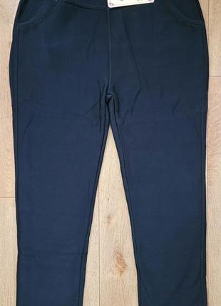 Брюки зимние, женские, плотные на меху. ласточка. темно-синий 2xl-6xl (50-58 р)