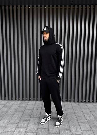 Спортивний костюм на флісі теплий толстовка оверсайз кофта штани прямі джогери батнік толстовка худі капюшон