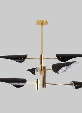 Черно-бронзовая современная люстра на 6 ламп (61-v1019-6 bk)