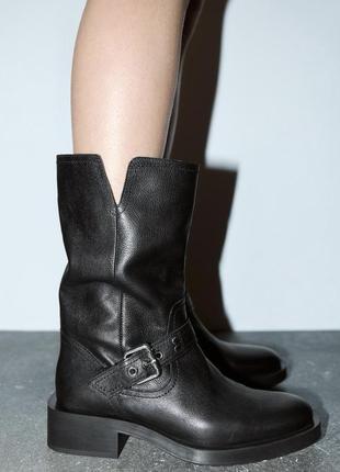 Кожаные ботинки zara