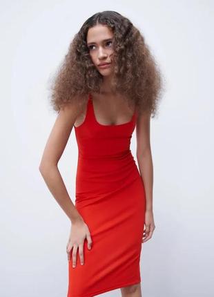 Яскрава міді сукня zara