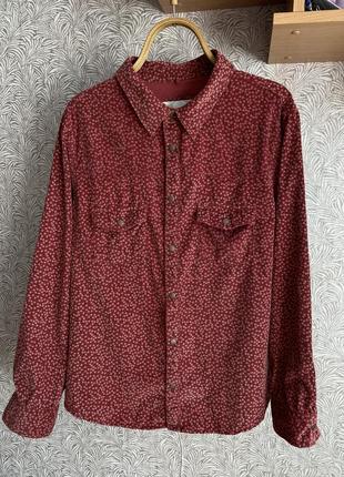 Вельветова сорочка в квітковий принт