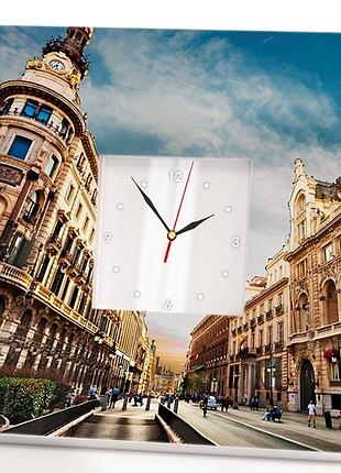 Стильний годинник «мадрид. іспанія» прикраса інтер'єру в кімнату, спальню, кафе, офіс