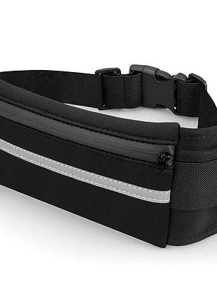 Поясная сумка для телефона водоотталкивающая спортивная belt-case черная