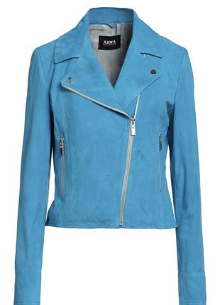 Красивая куртка косуха экозамш темная бирюзовая с 8