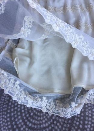 Dlt нарядная докга юбка вышита шелком цвет айвори молочный9 фото