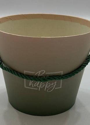 Зеленая мини-коробка для букетов