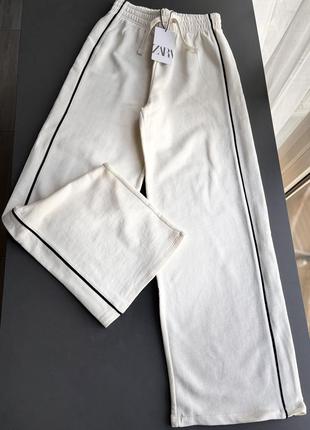 Жіночі спортивні штани палаццо з лампасами zara