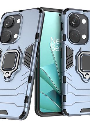 Чехол fiji ring для oneplus ace 2v бронированный бампер с кольцом подставкой темно-синий
