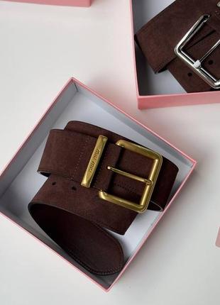 Замшевый ремень женский в стиле miu miu 5 cm