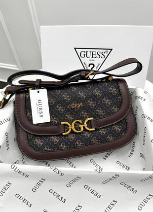 Сумка женская guess коричневый через плечо гесс