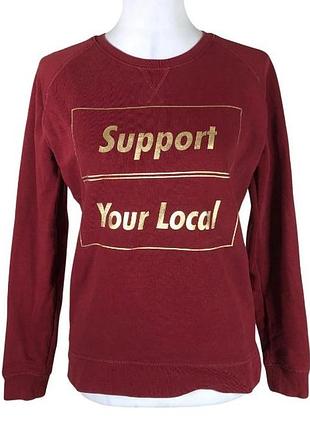 Свитшот худи батник бордовый женский stanley&stella двунитка хлопок принт