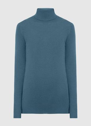 Шерстяной гольф / водолазка / свитер в рубчик marks & spencer (50% шерсть мериноса)