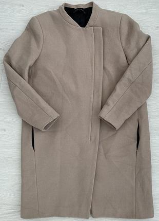 Жіноче пальто пісочне на змійці zara. l, дуже гарний стан