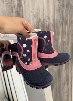 Прорезиненные сапоги для девочки 25р сноутсы в горох сапоги 24р детские зимние сапоги