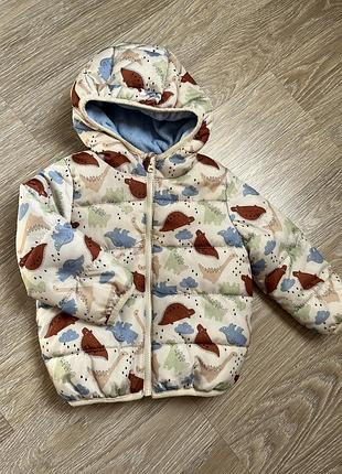 Утепленная курточка с динозаврами
