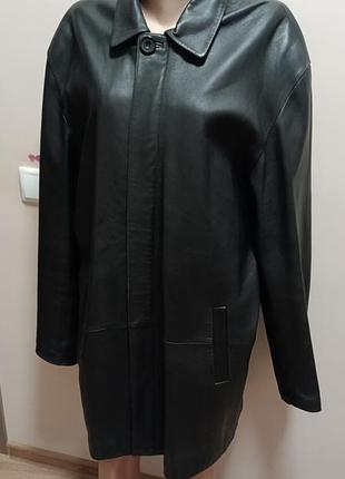 Снижка🛑мужское пальто кожа удлиненное