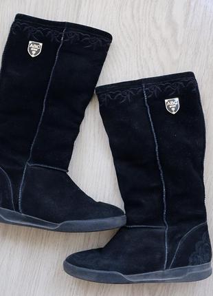 Зимние сапоги из натуральной замши на меху