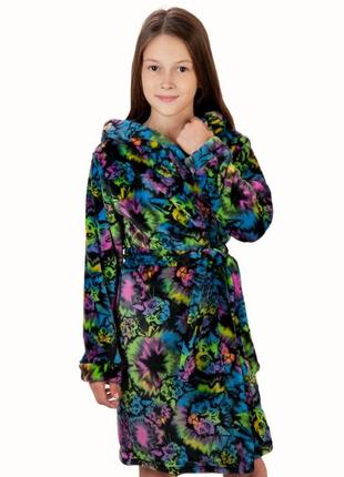 Халат в сердечка зірки для дівчинки, теплий махровий халат, підлітковий халат, теплый махровый халат для девочки, халат с сердечками звёздами8 фото