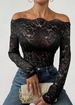 Блуза гольф лонг ажурный прозрачный zara h&m