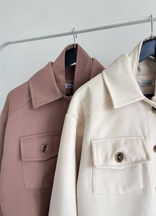 Пальто-рубашка / женская кашемировая рубашка - пальто есть обмен / женские пальто рубашки осенние цвет молоко / на пуговицах верхнюю одежду9 фото