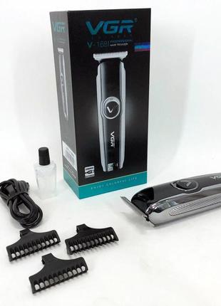 Машинка для стрижки vgr v-168 беспроводная с комплектом насадок, электробритва xv-469 для головы