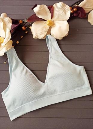 Бюстгальтер, топ из микрофибры в рубчик, размер м