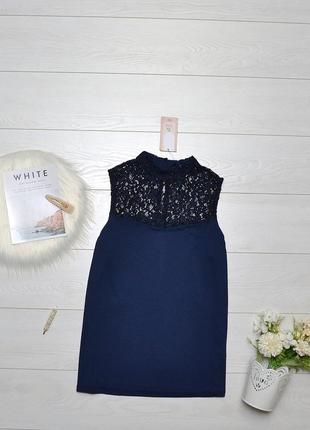 Чудова синя блуза з кружевом tu woman.