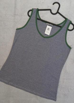 Качественная плотная трикотажная майка в полоску marks & spencer, размер l