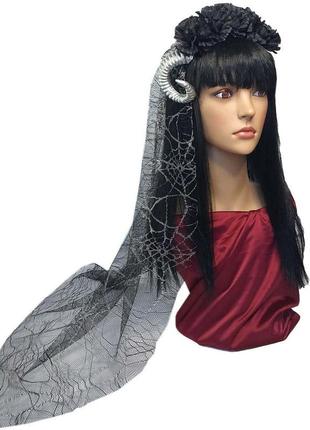 Украшение на голову с рогами эльвира 10243